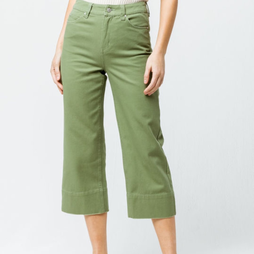 NWT SKY AND SPARROW Twill Crop Juniors Wide Leg